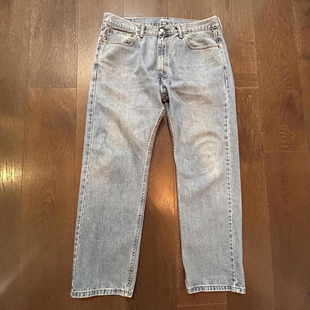 Vintage Levi's 505 Men's Wide Leg Jeans 36/30 Light Blue Denim